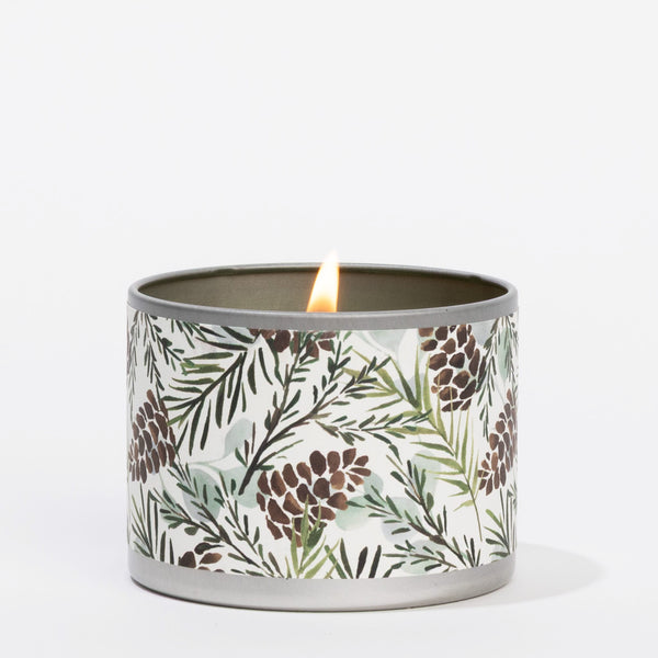 Silver Spruce Tin Candle