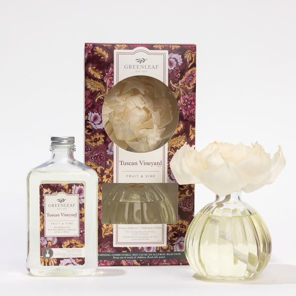 Tuscan Vineyard Flower Diffuser & Fragrance Refill Oil