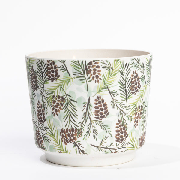 Silver Spruce Patterned 3 Wick Candle