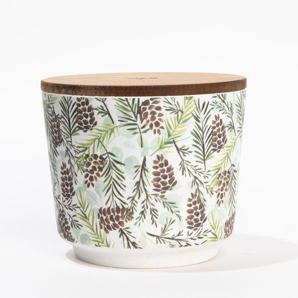 Silver Spruce Patterned 3 Wick Candle