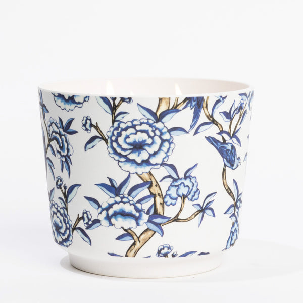 Patterned 3 Wick Candle - Classic Linen