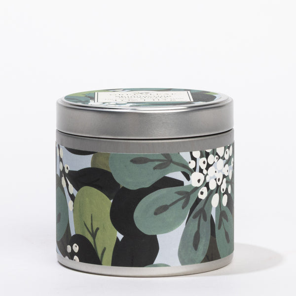 Shimmering Snowberry Tin Candle