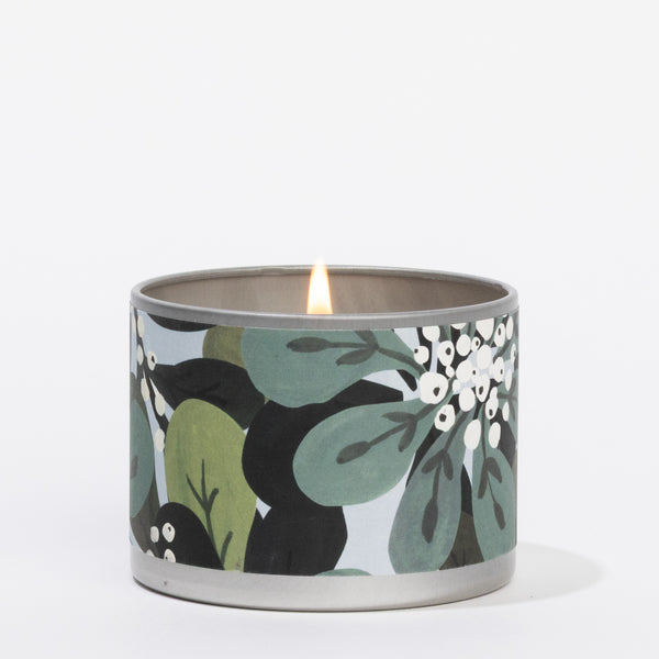Shimmering Snowberry Tin Candle