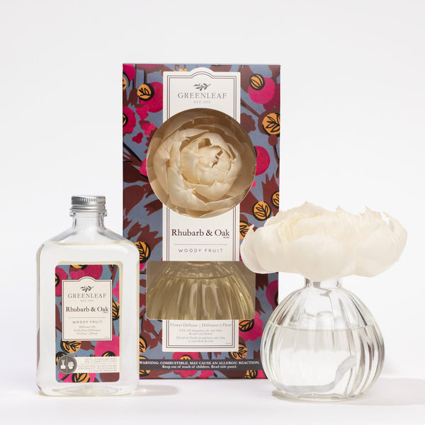 Rhubarb & Oak Flower Diffuser & Fragrance Refill Oil