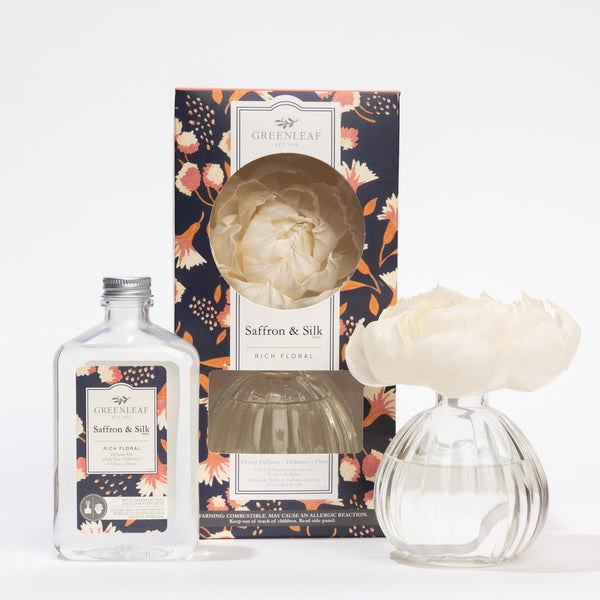 Saffron & Silk Flower Diffuser & Fragrance Refill Oil