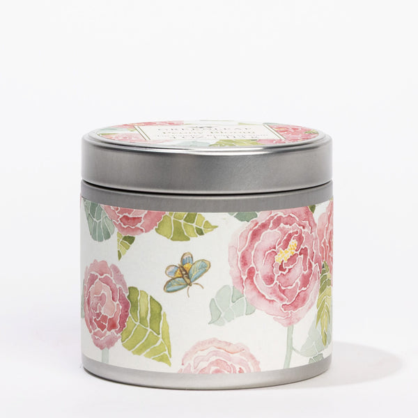 Peony Bloom Tin Candle